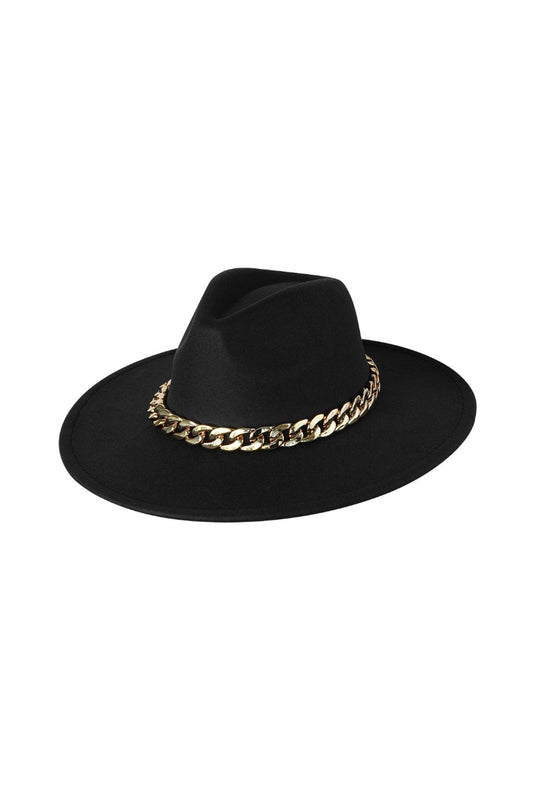 Chapeau noir avec Chaîne